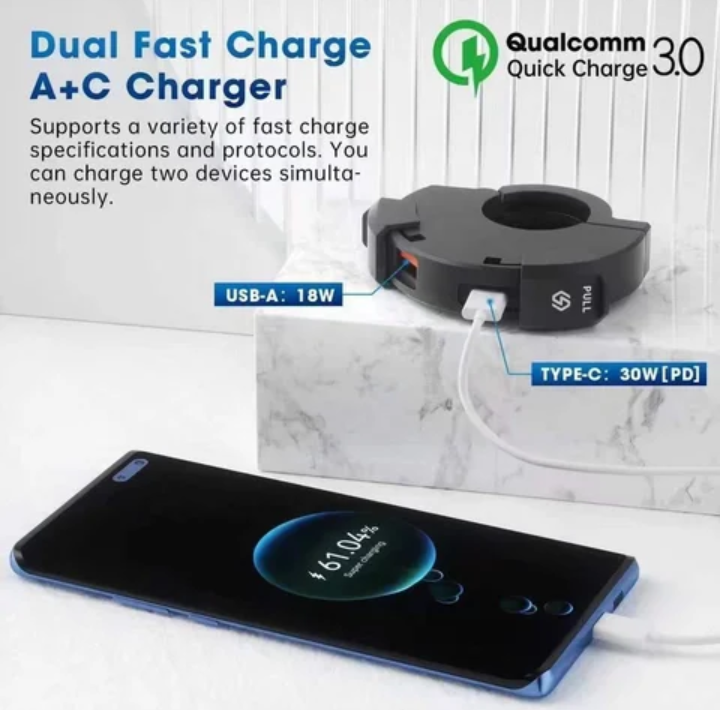 Dual Port USB Charger (Type A and C)